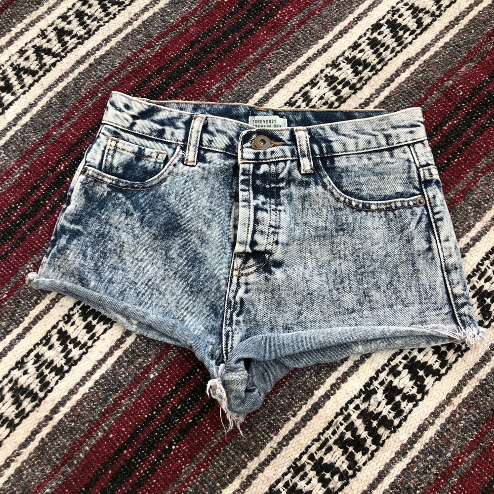 Stone Washed Jean Shorts